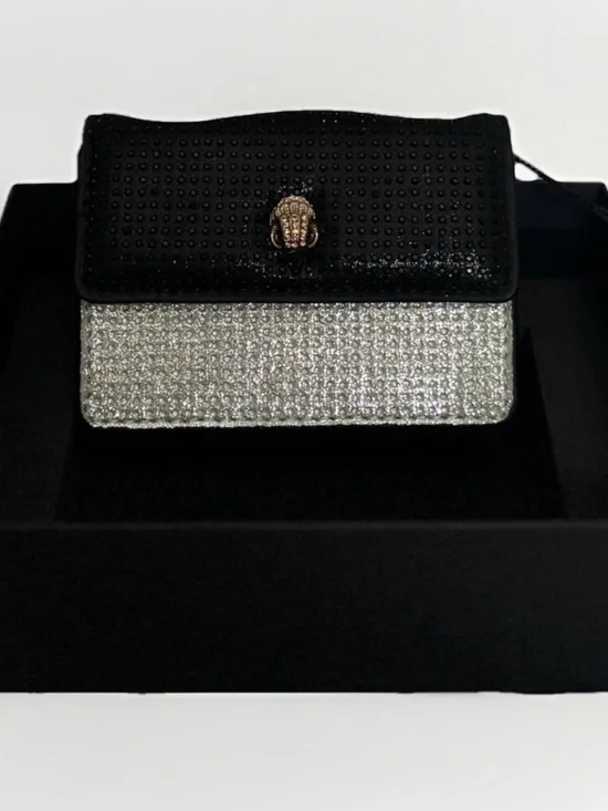 Kurt Geiger London NWT Micro Kensington Black/White Rhinestone Crossbody in Box - Picture 9 of 10